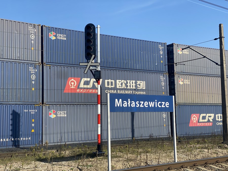Pociągi Chiny Europa Małaszewicze Pociągi Chiny Europa w Małaszewiczach z kontenerami China Railway Express