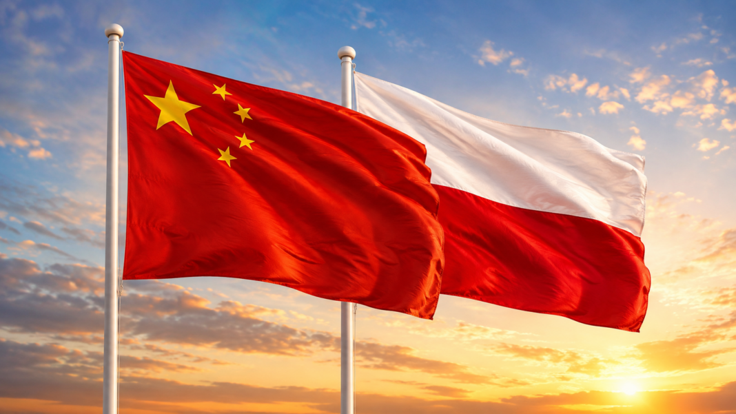 relacje-chinsko-polskie-globalne-zarzadzanie Flagi Chin i Polski symbolizujące relacje chińsko-polskie