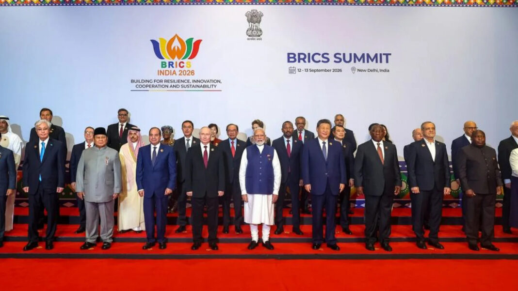Przywódcy państw podczas szczytu BRICS w New Delhi w 2026 roku